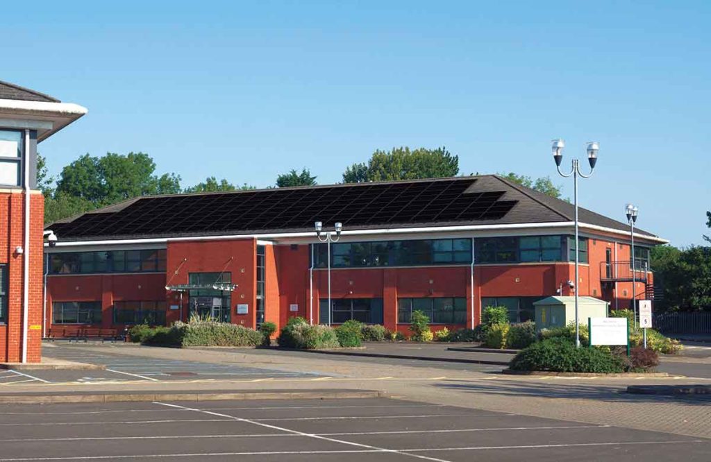 Government Building with Solar Panels